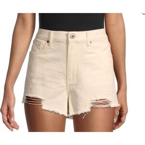 STS Blue Avril‎ Boyfriend Shorts Size 27 High Rise Distressed Raw Hem Ecru
